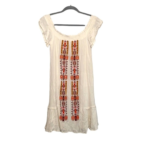 Altar'd State Women's White Embroidered Mini Dress Convertible Neck size Large - Picture 1 of 9